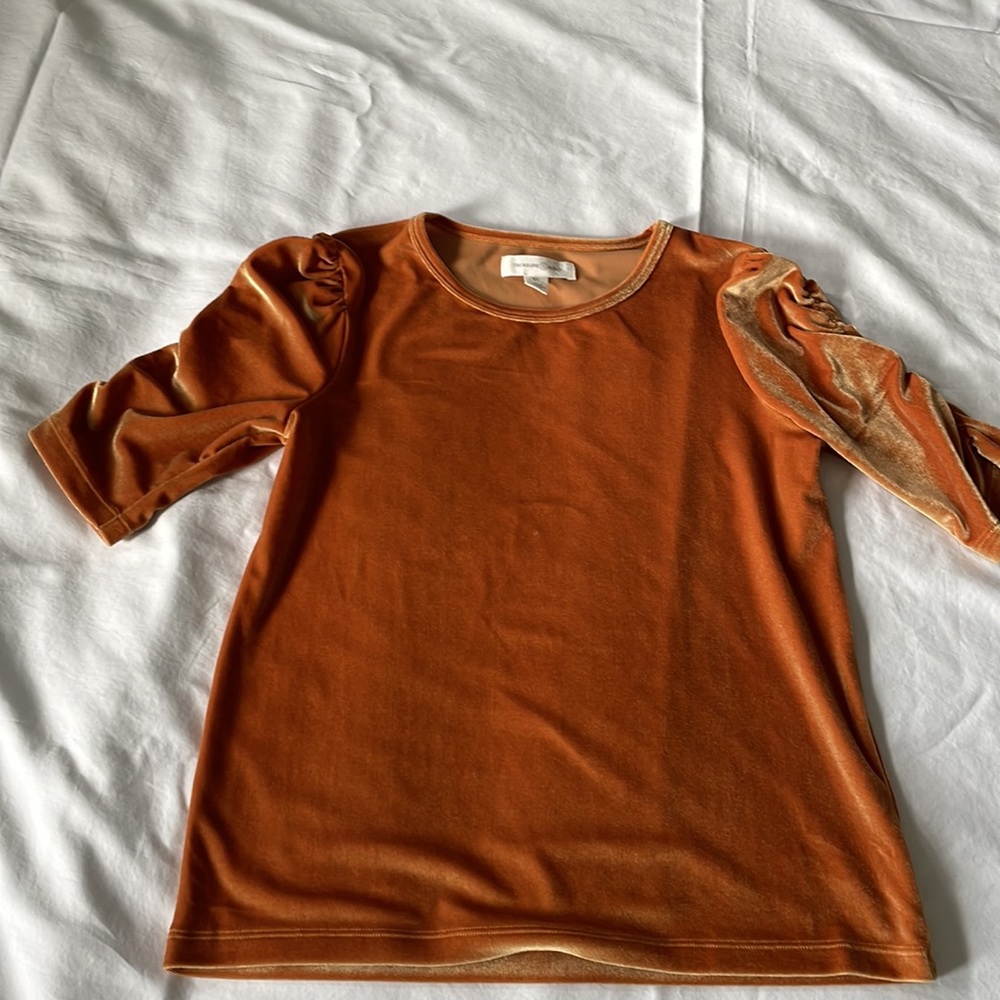 Treasure & Bond gold coloured velvet top. Kids size XL or 14/16